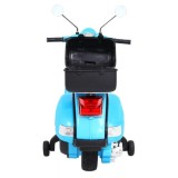 JOKO Elektrický skúter VESPA, penové kolesá, kožené sedadlo, modrý