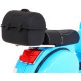 JOKO Elektrický skúter VESPA, penové kolesá, kožené sedadlo, modrý