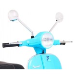 JOKO Elektrický skúter VESPA, penové kolesá, kožené sedadlo, modrý
