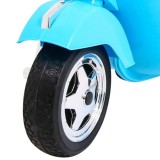 JOKO Elektrický skúter VESPA, penové kolesá, kožené sedadlo, modrý