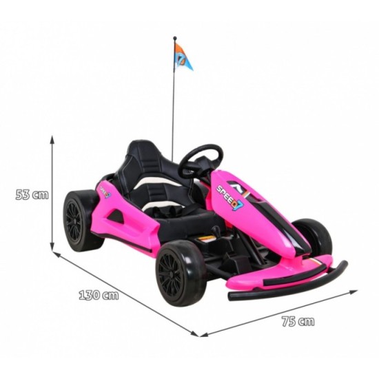 JOKO Elektrické autíčko, Elektrická Formula, Funkcia DRIFTU, 2 x 150W, 24V, Nosnosť 60kg, ružová