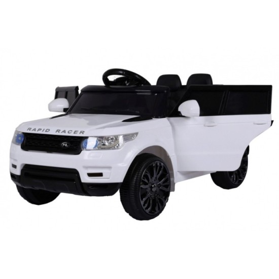JOKO Elektrické autíčko Star Run RANGE s diaľkovým ovládaním 2,4Ghz, odpružené kolesá, koberček, USB, MP3, biele
