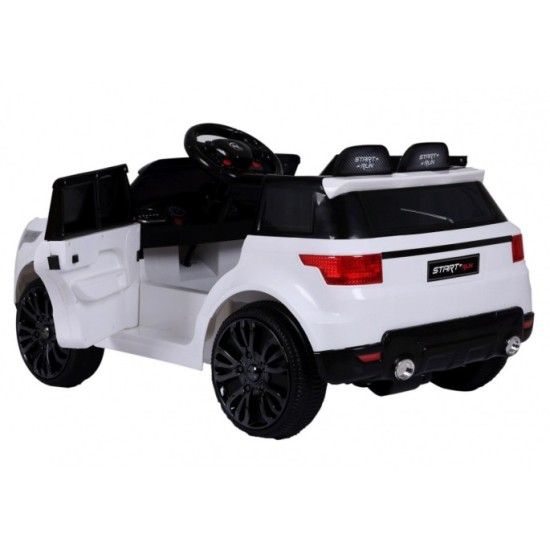 JOKO Elektrické autíčko Star Run RANGE s diaľkovým ovládaním 2,4Ghz, odpružené kolesá, koberček, USB, MP3, biele