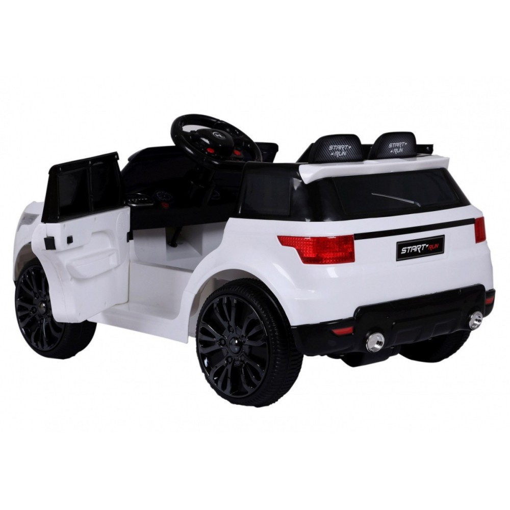 JOKO Elektrické autíčko Star Run RANGE s diaľkovým ovládaním 2,4Ghz, odpružené kolesá, koberček, USB, MP3, biele