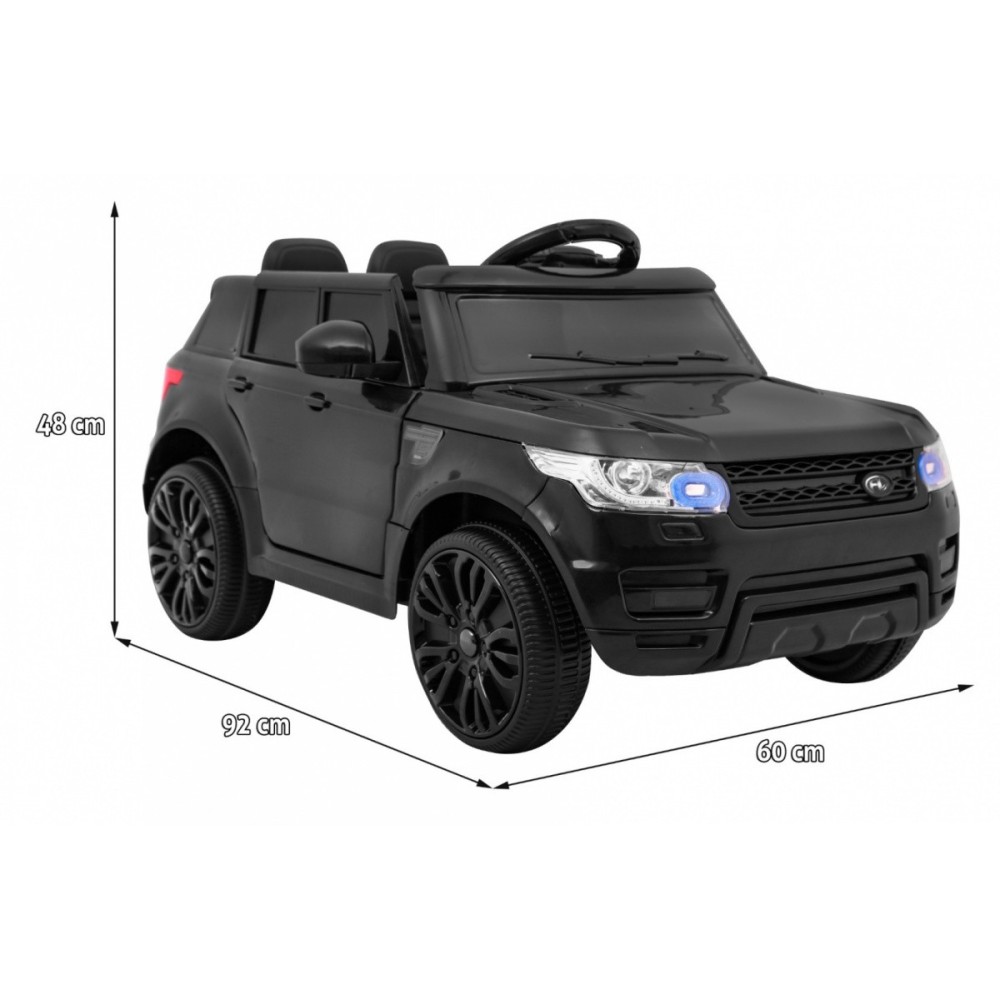 JOKO Elektrické autíčko Star Run RANGE s diaľkovým ovládaním 2,4Ghz, odpružené kolesá, koberček, USB, MP3, čierne