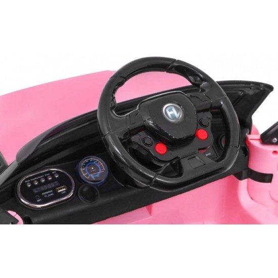 JOKO Elektrické autíčko Star Run RANGE s diaľkovým ovládaním 2,4Ghz, odpružené kolesá, koberček, USB, MP3, ružové