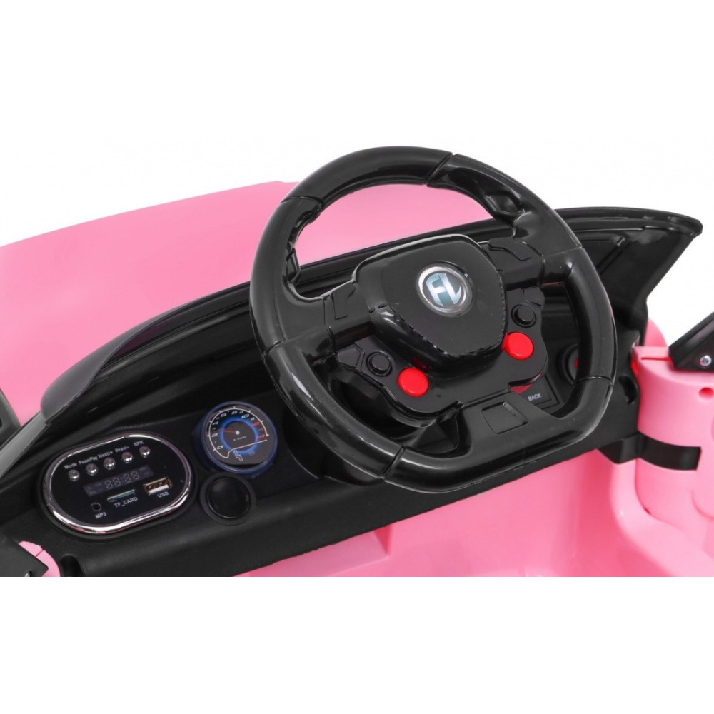 JOKO Elektrické autíčko Star Run RANGE s diaľkovým ovládaním 2,4Ghz, odpružené kolesá, koberček, USB, MP3, ružové