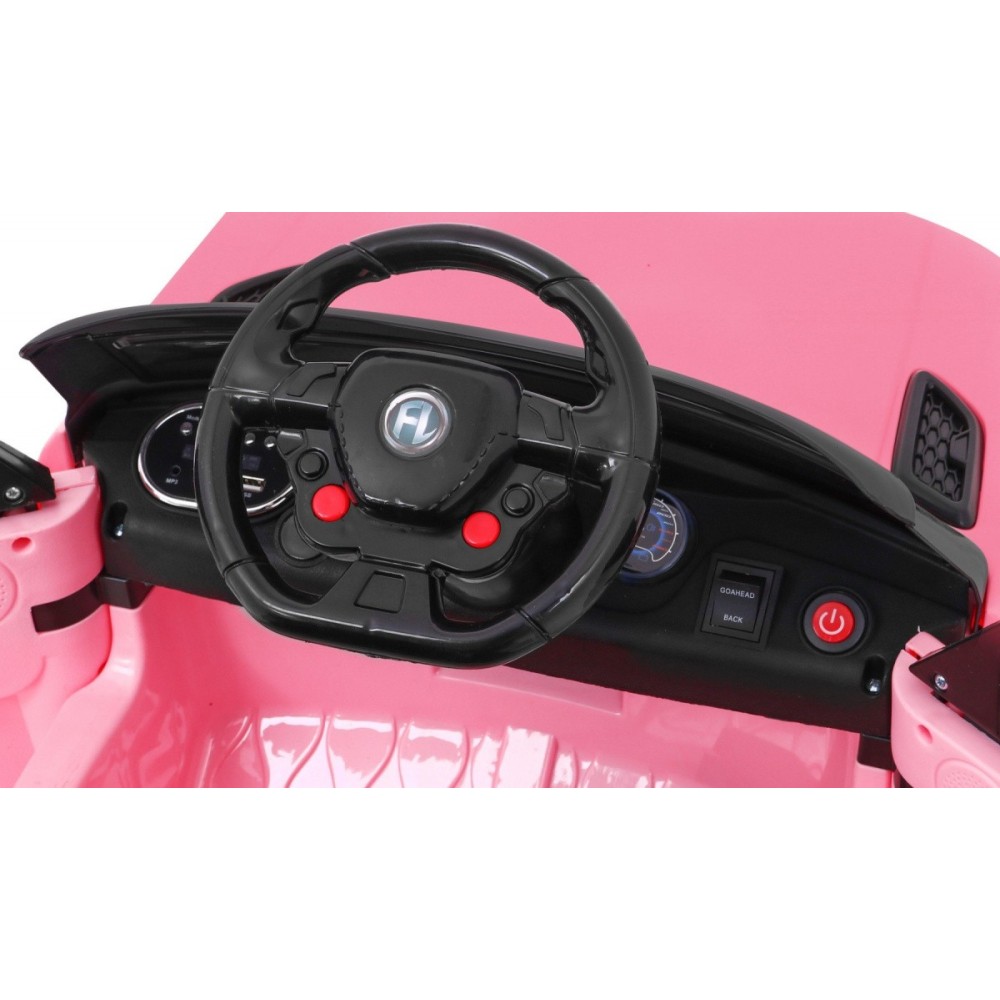 JOKO Elektrické autíčko Star Run RANGE s diaľkovým ovládaním 2,4Ghz, odpružené kolesá, koberček, USB, MP3, ružové