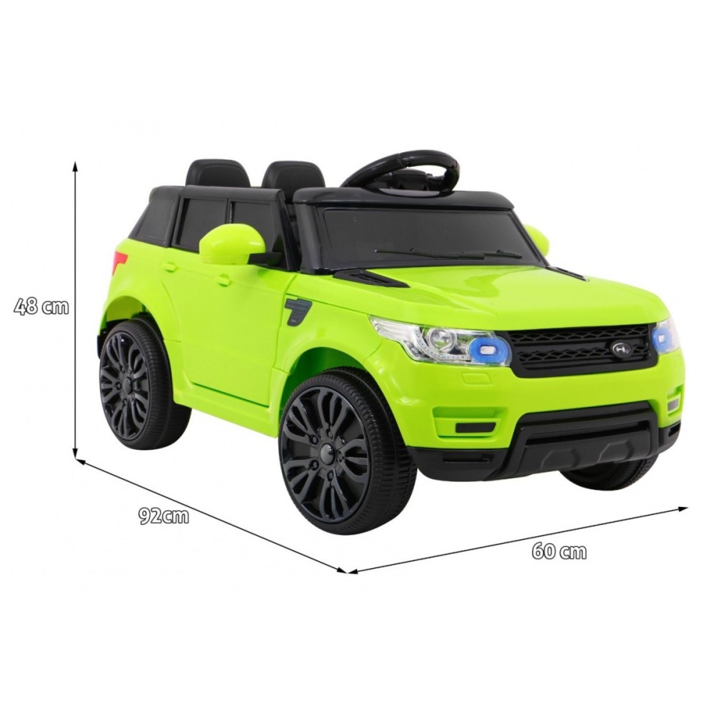 JOKO Elektrické autíčko Star Run RANGE s diaľkovým ovládaním 2,4Ghz, odpružené kolesá, koberček, USB, MP3, zelené