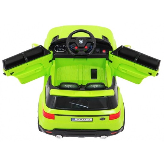 JOKO Elektrické autíčko Star Run RANGE s diaľkovým ovládaním 2,4Ghz, odpružené kolesá, koberček, USB, MP3, zelené
