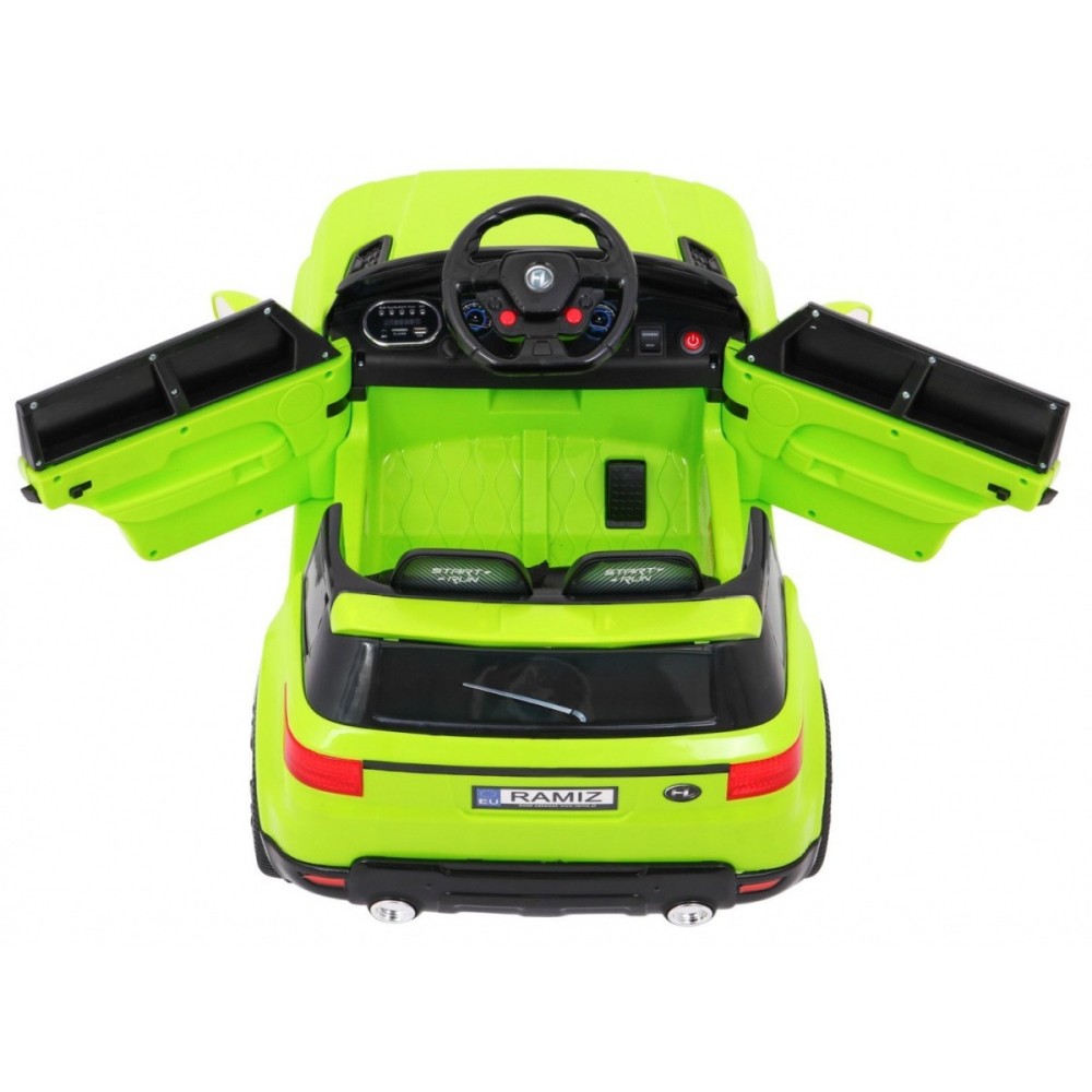 JOKO Elektrické autíčko Star Run RANGE s diaľkovým ovládaním 2,4Ghz, odpružené kolesá, koberček, USB, MP3, zelené