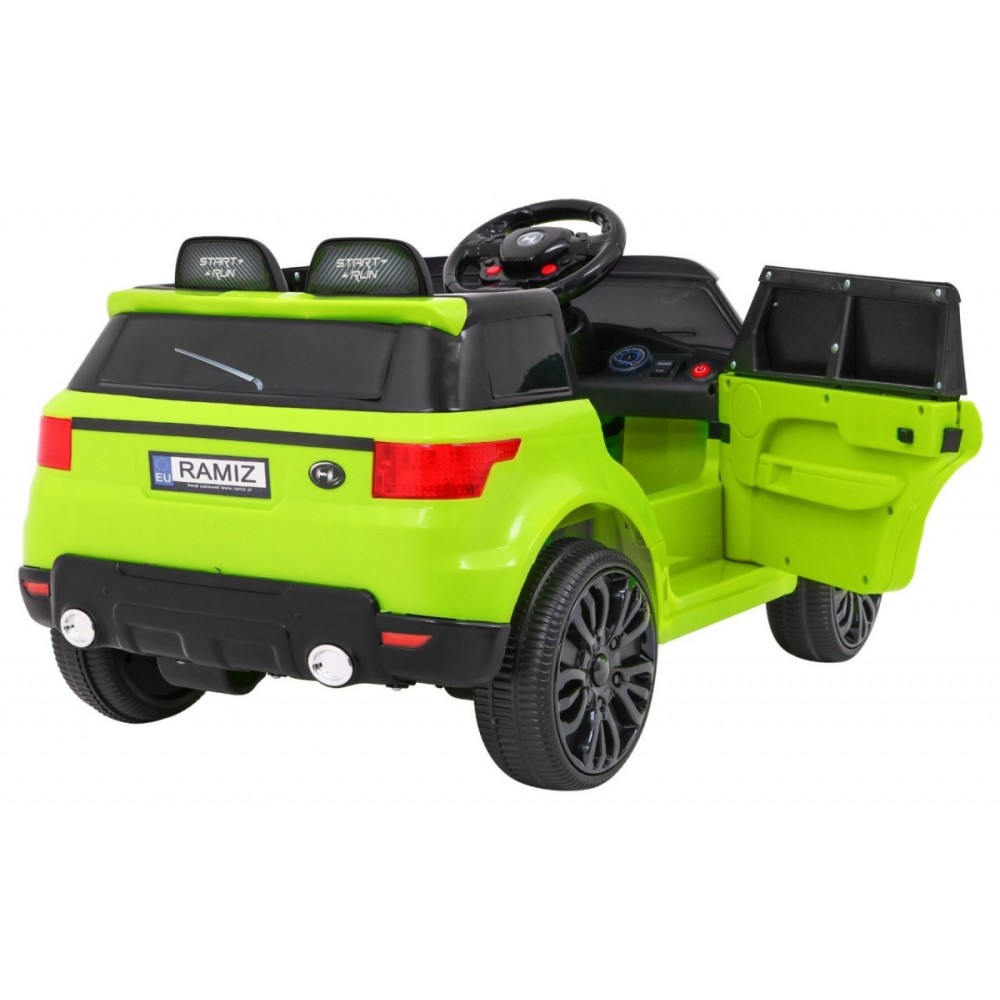 JOKO Elektrické autíčko Star Run RANGE s diaľkovým ovládaním 2,4Ghz, odpružené kolesá, koberček, USB, MP3, zelené
