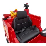 JOKO Elektrické autíčko Hasičské auto s Majákmi, penové kolesá, diaľkové ovládanie, nosnosť 30kg + striekacia pištoľ, helma, čer
