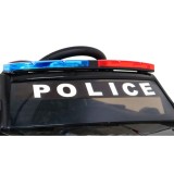 JOKO Elektrické autíčko Polícia s Megafónom, penové kolesá, kožené sedadlo, policajné majáky + zvuk Sirény, čierne