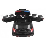JOKO Elektrické autíčko Polícia SUV, penové kolesá, kožené sedadlo, FM rádio, Megafón, čierne