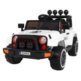 JOKO Elektrické autíčko JEEP 4x4 Terénny, penové kolesá, kožené sedadlo, USB, MP3, diaľkové ovládanie, biele