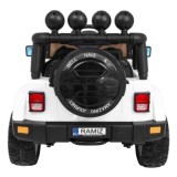 JOKO Elektrické autíčko JEEP 4x4 Terénny, penové kolesá, kožené sedadlo, USB, MP3, diaľkové ovládanie, biele