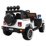 JOKO Elektrické autíčko JEEP 4x4 Terénny, penové kolesá, kožené sedadlo, USB, MP3, diaľkové ovládanie, biele