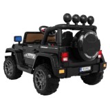 JOKO Elektrické autíčko JEEP 4x4 Terénny, penové kolesá, kožené sedadlo, USB, MP3, diaľkové ovládanie, čierne