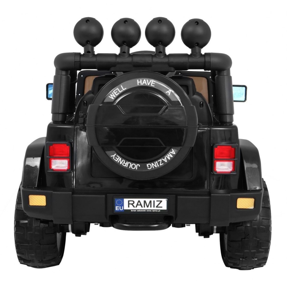 JOKO Elektrické autíčko JEEP 4x4 Terénny, penové kolesá, kožené sedadlo, USB, MP3, diaľkové ovládanie, čierne
