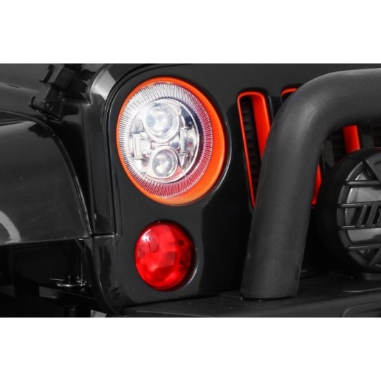 JOKO Elektrické autíčko JEEP 4x4 Terénny, penové kolesá, kožené sedadlo, USB, MP3, diaľkové ovládanie, čierne