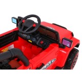 JOKO Elektrické autíčko JEEP 4x4 Terénny, penové kolesá, kožené sedadlo, USB, MP3, diaľkové ovládanie, červené