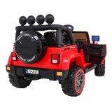 JOKO Elektrické autíčko JEEP 4x4 Terénny, penové kolesá, kožené sedadlo, USB, MP3, diaľkové ovládanie, červené