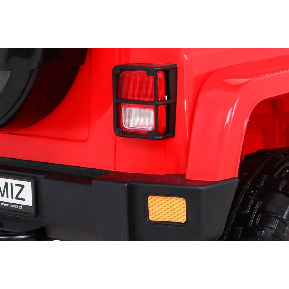 JOKO Elektrické autíčko JEEP 4x4 Terénny, penové kolesá, kožené sedadlo, USB, MP3, diaľkové ovládanie, červené