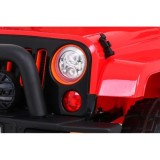 JOKO Elektrické autíčko JEEP 4x4 Terénny, penové kolesá, kožené sedadlo, USB, MP3, diaľkové ovládanie, červené