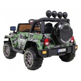 JOKO Elektrické autíčko JEEP 4x4 Terénny, penové kolesá, kožené sedadlo, USB, MP3, diaľkové ovládanie, Lakované maskáčové