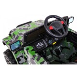 JOKO Elektrické autíčko JEEP 4x4 Terénny, penové kolesá, kožené sedadlo, USB, MP3, diaľkové ovládanie, Lakované maskáčové
