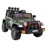 JOKO Elektrické autíčko JEEP 4x4 Terénny, penové kolesá, kožené sedadlo, USB, MP3, diaľkové ovládanie, Lakované maskáčové