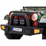 JOKO Elektrické autíčko JEEP 4x4 Terénny, penové kolesá, kožené sedadlo, USB, MP3, diaľkové ovládanie, Lakované maskáčové