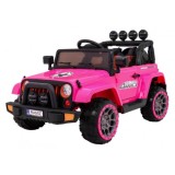 JOKO Elektrické autíčko JEEP 4x4 Terénny, penové kolesá, kožené sedadlo, USB, MP3, diaľkové ovládanie, ružové