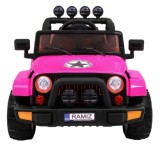 JOKO Elektrické autíčko JEEP 4x4 Terénny, penové kolesá, kožené sedadlo, USB, MP3, diaľkové ovládanie, ružové