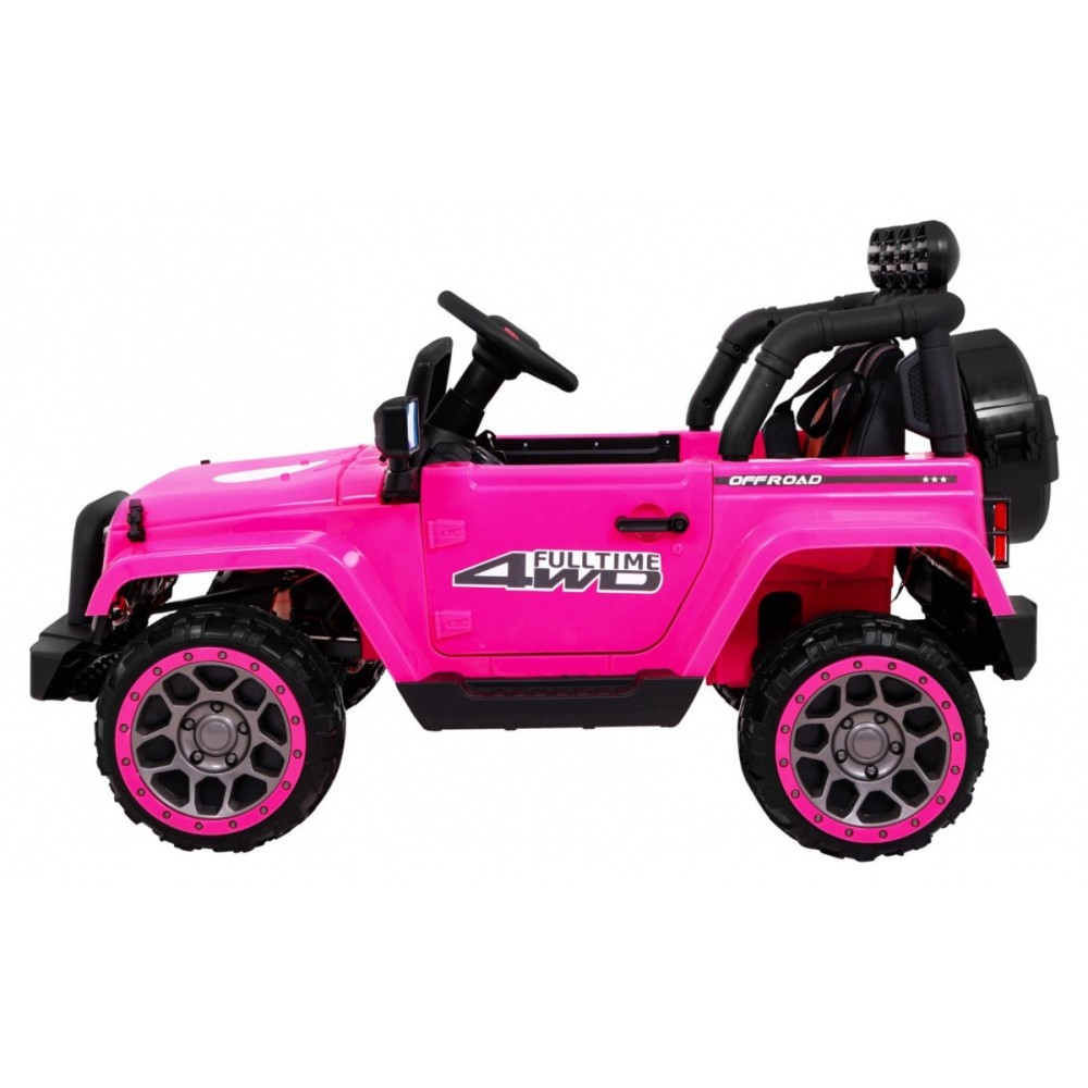 JOKO Elektrické autíčko JEEP 4x4 Terénny, penové kolesá, kožené sedadlo, USB, MP3, diaľkové ovládanie, ružové