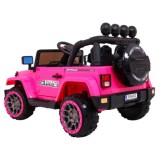 JOKO Elektrické autíčko JEEP 4x4 Terénny, penové kolesá, kožené sedadlo, USB, MP3, diaľkové ovládanie, ružové