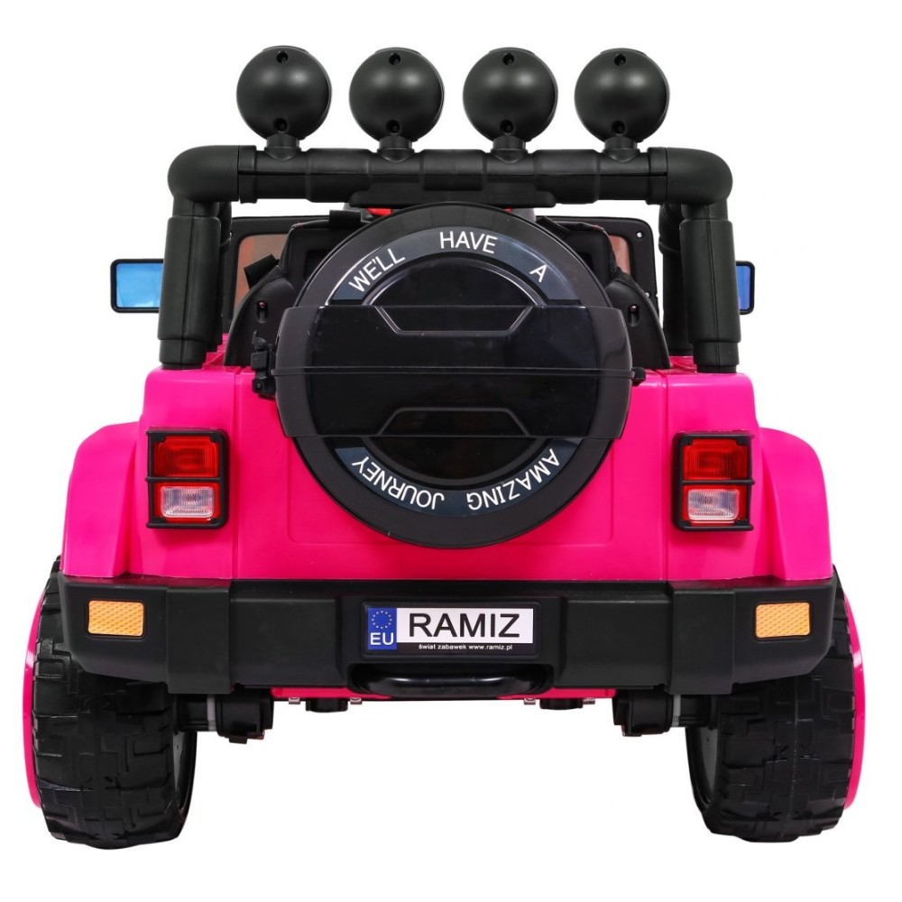 JOKO Elektrické autíčko JEEP 4x4 Terénny, penové kolesá, kožené sedadlo, USB, MP3, diaľkové ovládanie, ružové