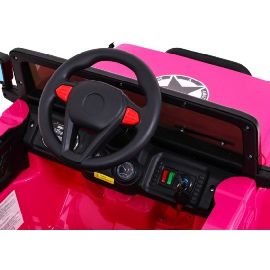JOKO Elektrické autíčko JEEP 4x4 Terénny, penové kolesá, kožené sedadlo, USB, MP3, diaľkové ovládanie, ružové