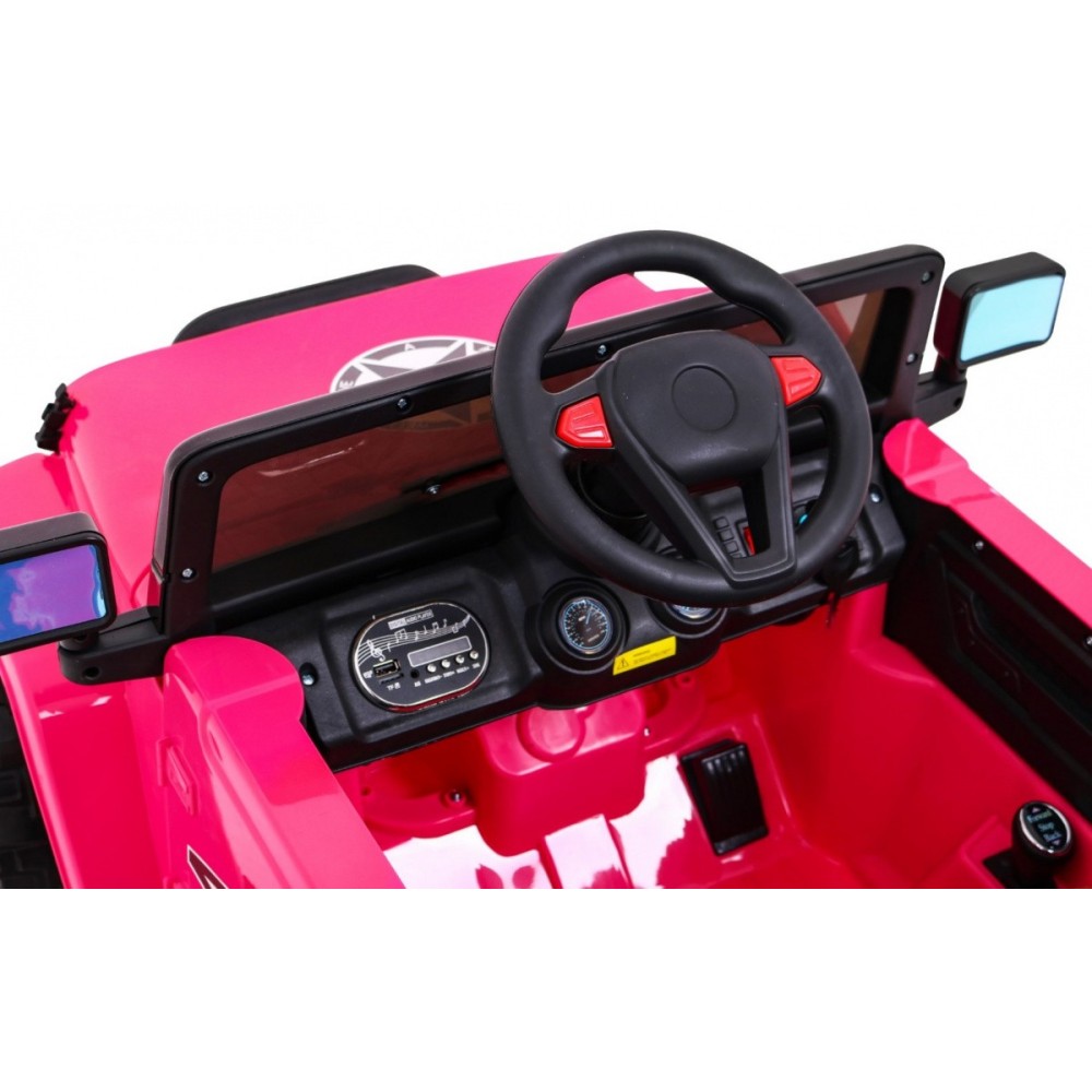 JOKO Elektrické autíčko JEEP 4x4 Terénny, penové kolesá, kožené sedadlo, USB, MP3, diaľkové ovládanie, ružové