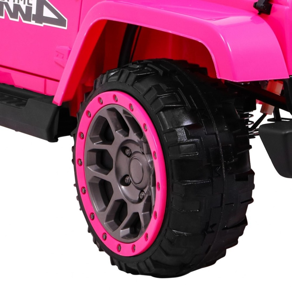 JOKO Elektrické autíčko JEEP 4x4 Terénny, penové kolesá, kožené sedadlo, USB, MP3, diaľkové ovládanie, ružové