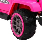 JOKO Elektrické autíčko JEEP 4x4 Terénny, penové kolesá, kožené sedadlo, USB, MP3, diaľkové ovládanie, ružové