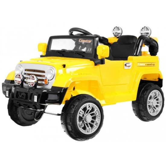 JOKO Elektrické autíčko Jeep, Odpružené, MP3, diaľkové ovládanie, žlté