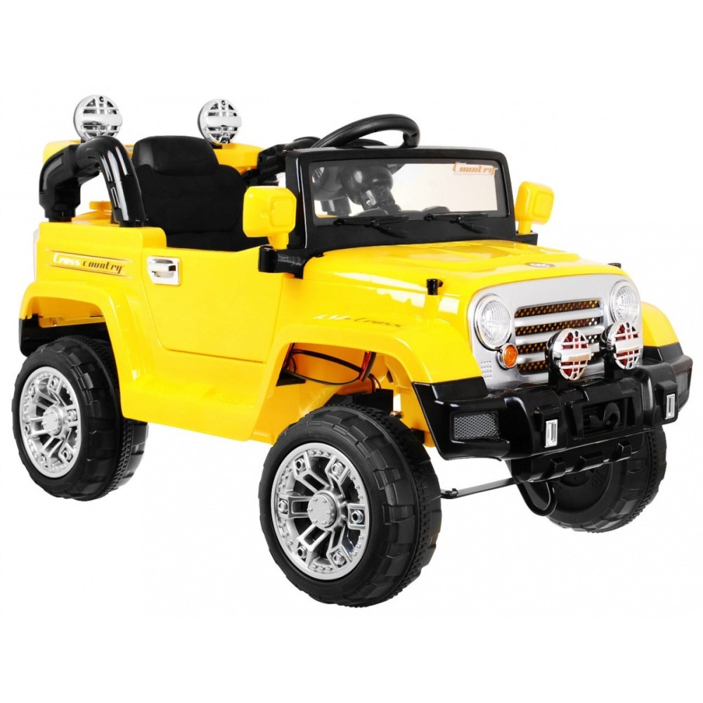 JOKO Elektrické autíčko Jeep, Odpružené, MP3, diaľkové ovládanie, žlté