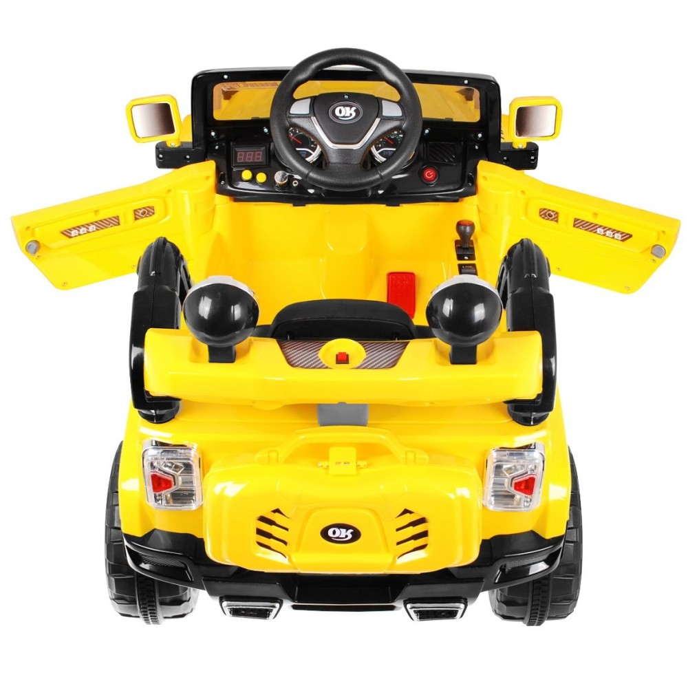 JOKO Elektrické autíčko Jeep, Odpružené, MP3, diaľkové ovládanie, žlté