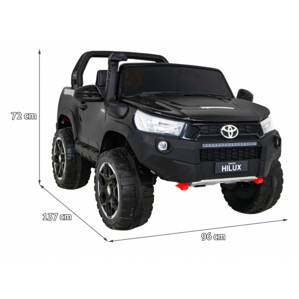 JOKO Elektrické autíčko Toyota Hillux 4x4, penové kolesá, Dvojmiestne kožené sedadlo, FM rádio, nosnosť 50kg, otvárací kufor, či