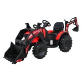 JOKO Elektrický Traktor Buggy 720-T s naberačkou, bagrom a vyklápacou vlečkou, penové kolesá, červený
