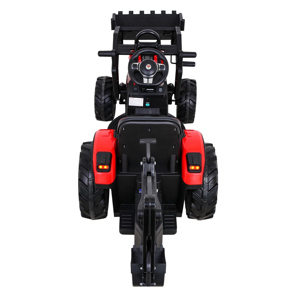 JOKO Elektrický Traktor Buggy 720-T s naberačkou, bagrom a vyklápacou vlečkou, penové kolesá, červený