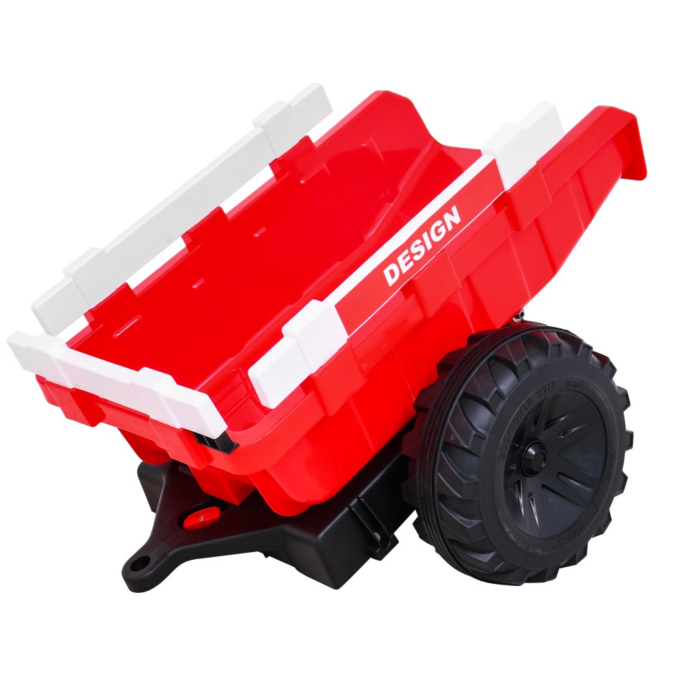 JOKO Elektrický Traktor Buggy 720-T s naberačkou, bagrom a vyklápacou vlečkou, penové kolesá, červený