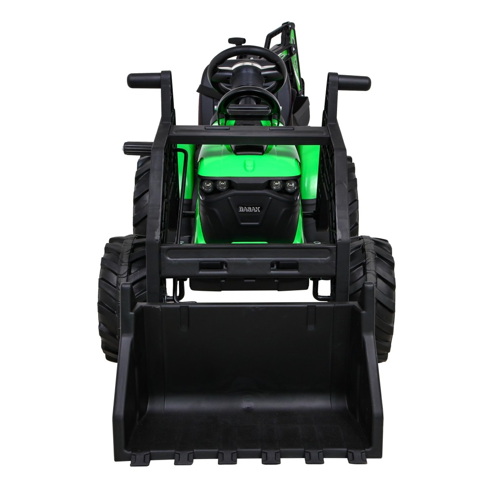 JOKO Elektrický Traktor Buggy 720-T s naberačkou, bagrom a vyklápacou vlečkou, penové kolesá, zelený